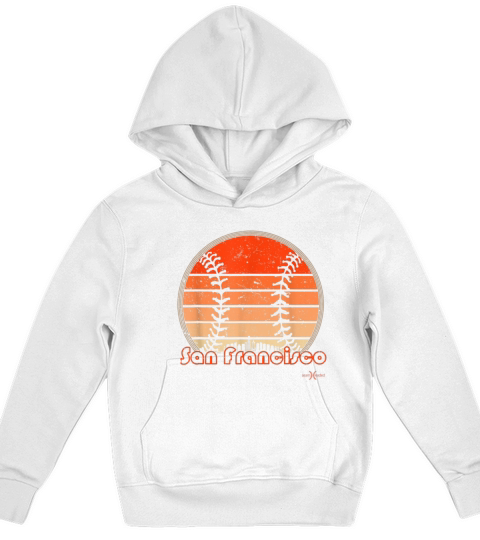 Retro San Francisco Baseball Sunset with Vintage Kids Hoodie