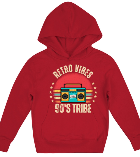Vintage-Inspired 90s Retro Design Kids Hoodie