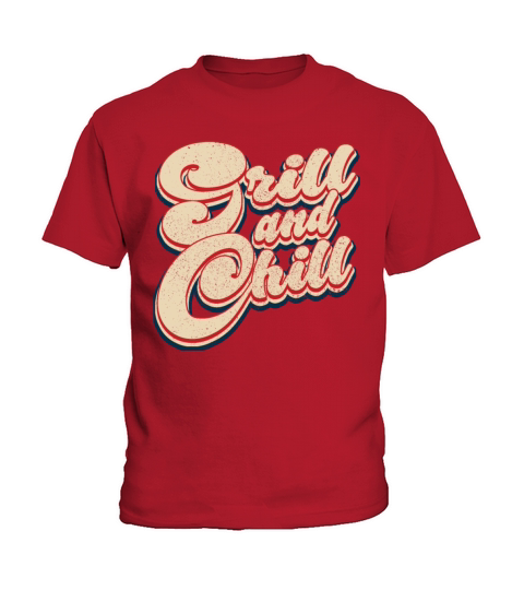 Vintage Grill and Chill Patriotic 4th of July Kids T-Shirt