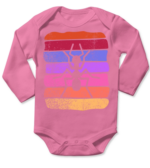 Funny Vintage Ant Keeping Long Sleeve Baby One-Piece