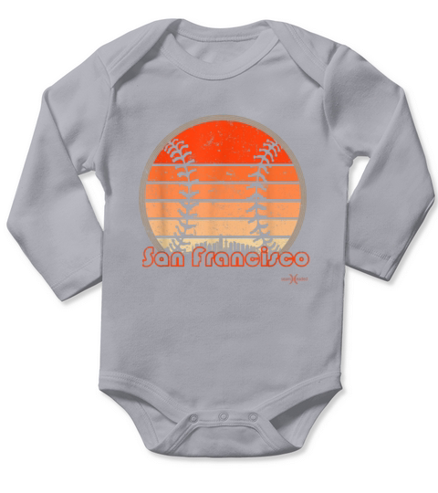 Retro San Francisco Baseball Sunset with Vintage Long Sleeve Baby One-Piece
