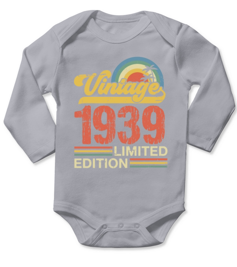 Retro Vintage 1939 Limited Edition Long Sleeve Baby One-Piece