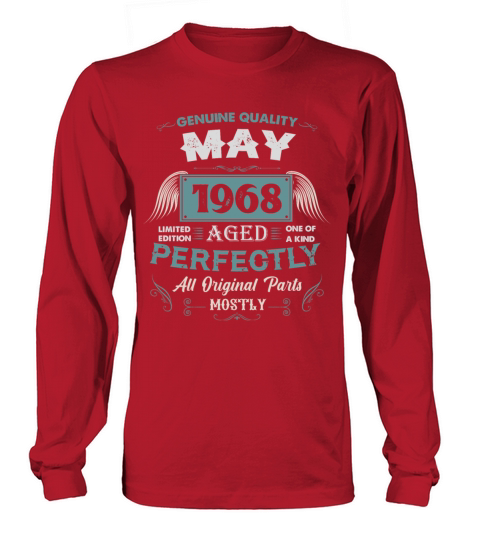 May 1968 Vintage Birthday Present Long sleeved Unisex