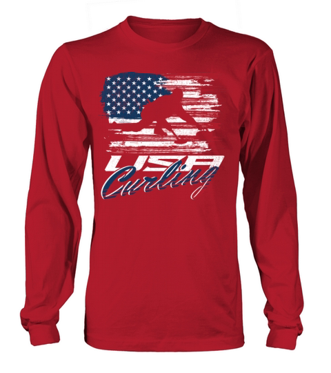 Vintage American Flag Usa Curling Long sleeved Unisex
