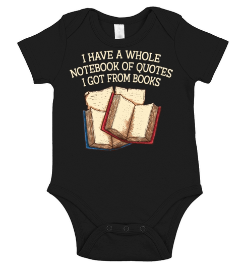 I Have a Whole Notebook of Quotes Funny Book Lover Short Sleeve Baby One-Piece