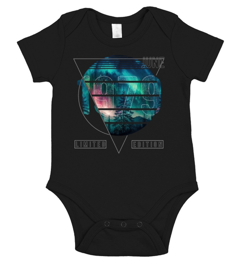 Limited Edition 1979 June Birthday Polar Lights Short Sleeve Baby One-Piece