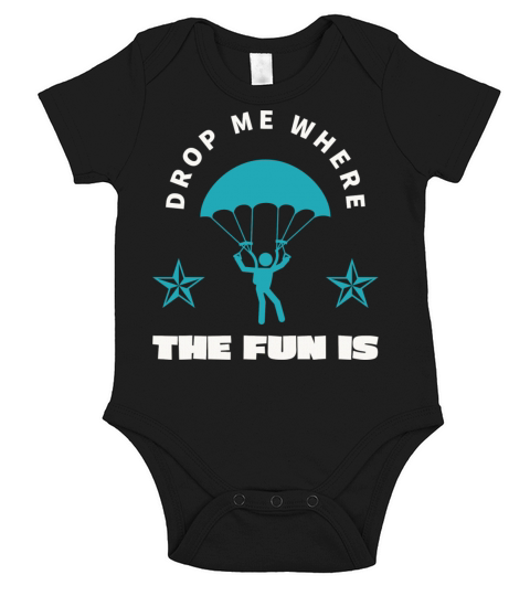 Parachute Skydiving Jump Funny Quote Short Sleeve Baby One-Piece