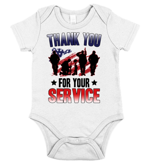Veterans Day Thank You For Your Service Short Sleeve Baby One-Piece