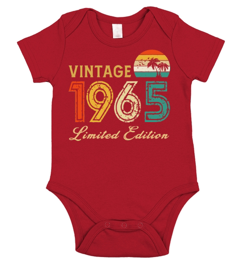 Vintage 1965 Limited Edition Made In 1965 Birthday Short Sleeve Baby One-Piece