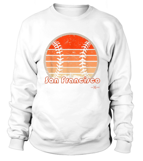 Retro San Francisco Baseball Sunset with Vintage Sweatshirt Unisex