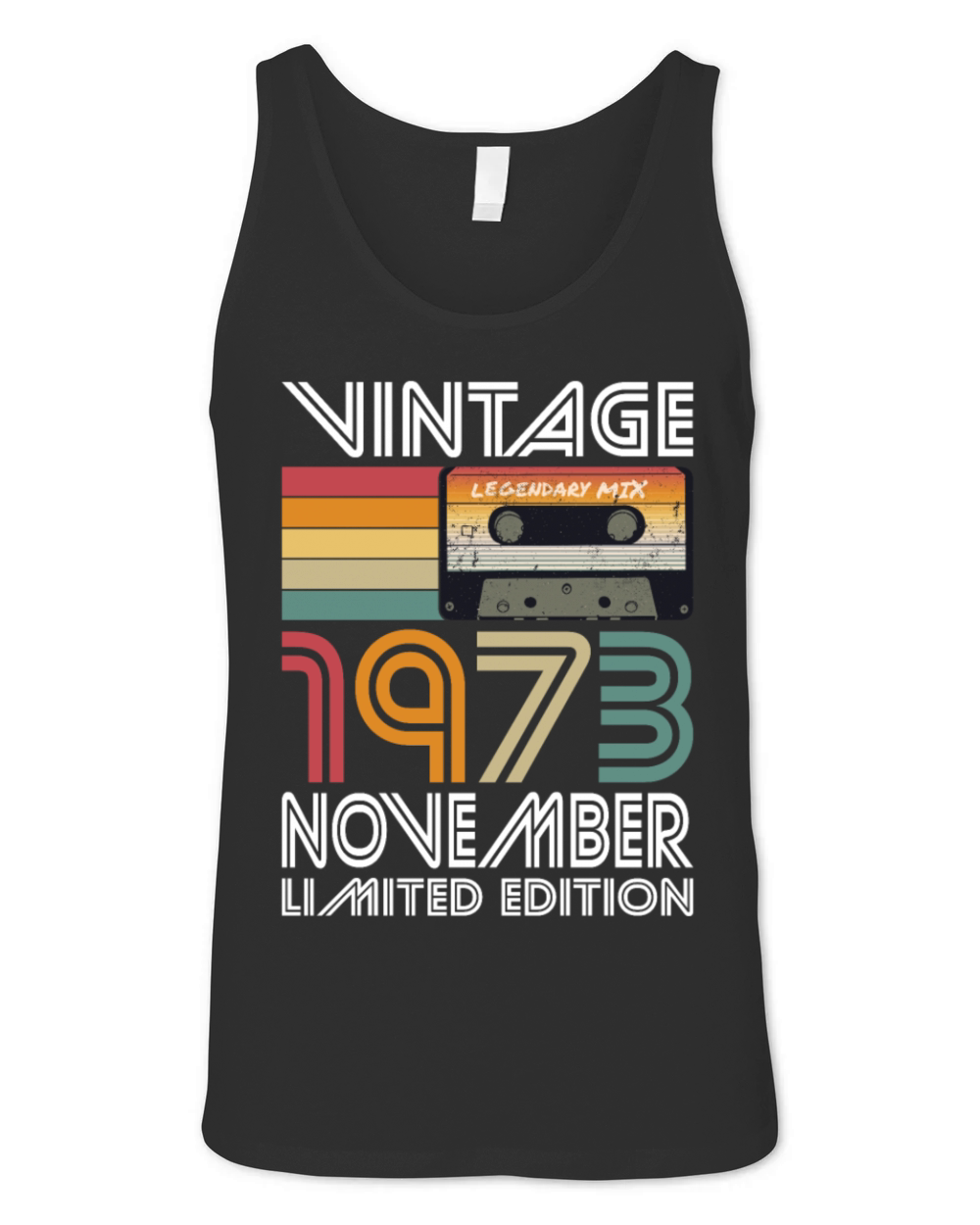50th birthday november 1973 vintage 1973 Unisex Jersey Tank