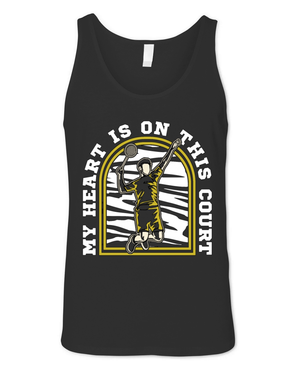 Badminton My Heart Is On This Court Shuttlecock Unisex Jersey Tank