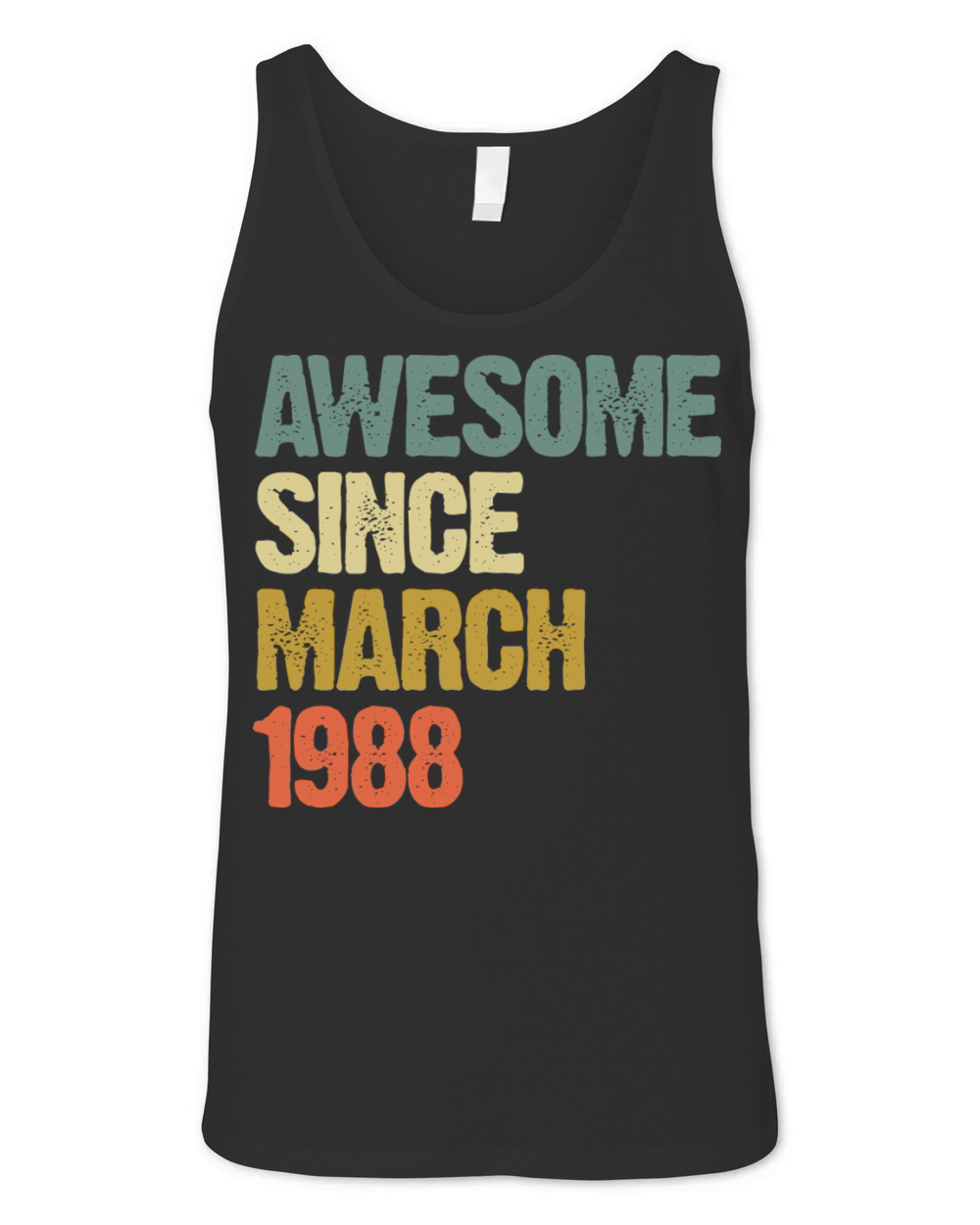 Retro Awesome Since March 1988 Groovy Vintage Unisex Jersey Tank