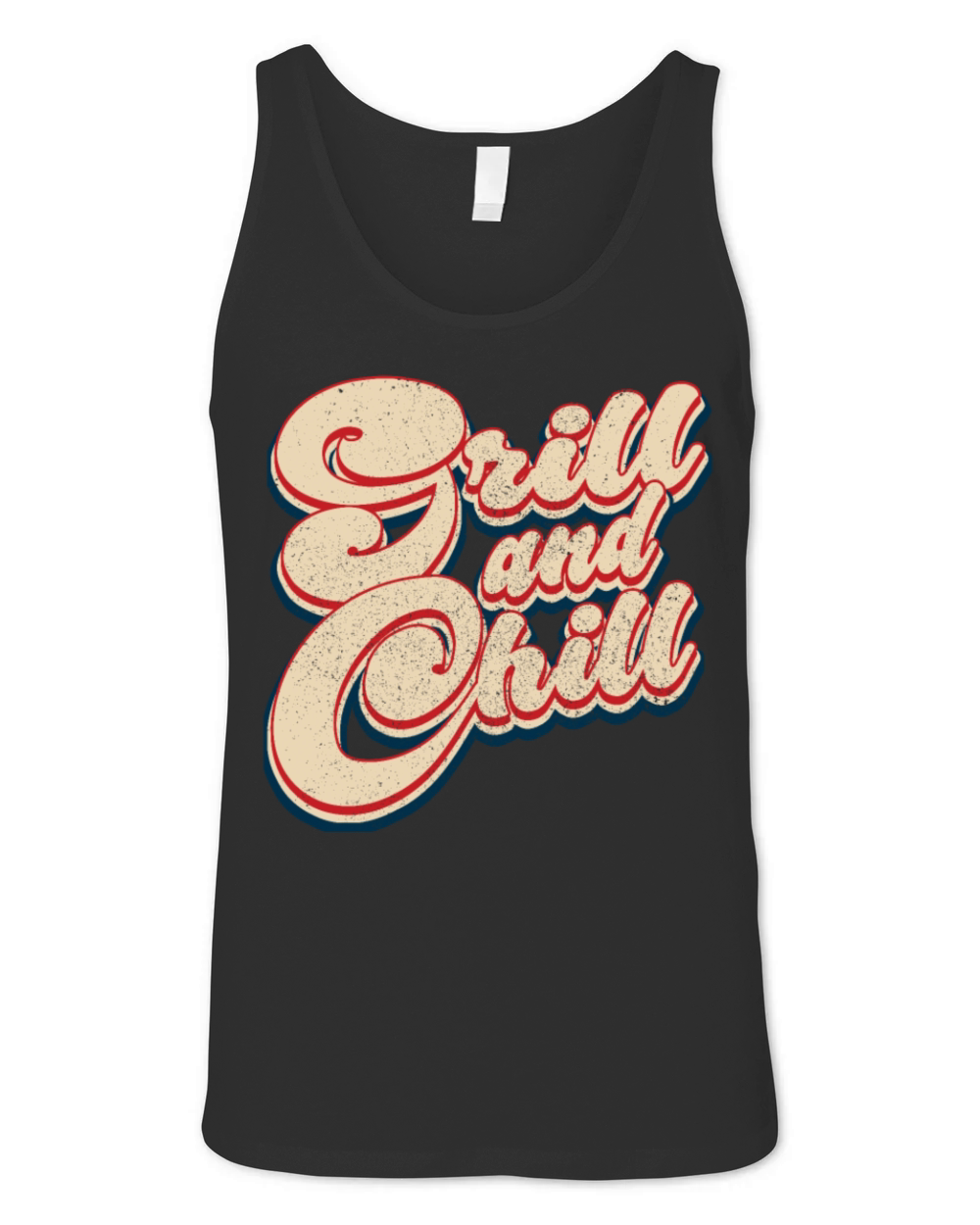 Vintage Grill and Chill Patriotic 4th of July Unisex Jersey Tank