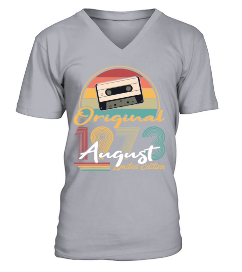 50th birthday august 1973 original 1973 V-Neck T-shirt