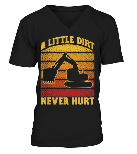 Excavator Construction Worker Operator Vintage V-Neck T-shirt
