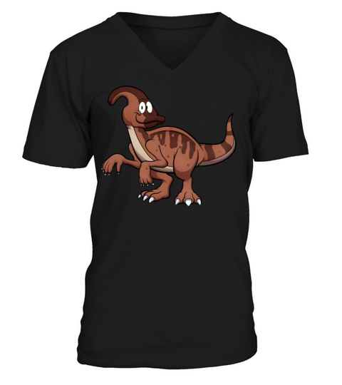 Happy Smiling Parasaurolophus V-Neck T-shirt