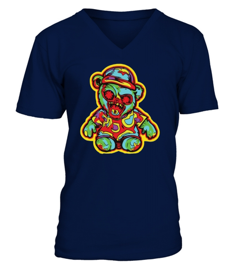 Horror Scary Bear Halloween Hannibal Bear V-Neck T-shirt