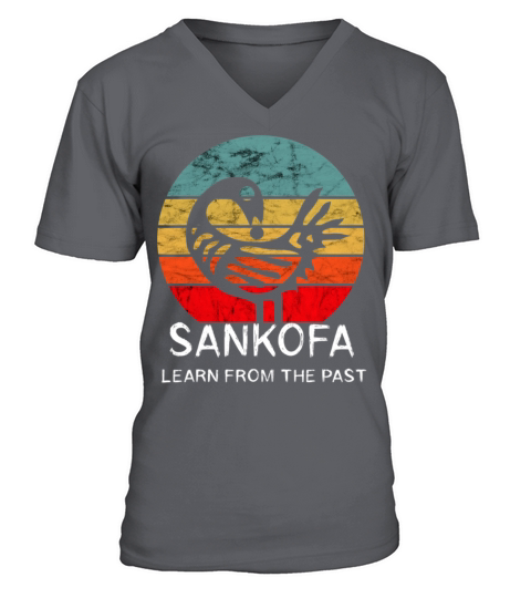 Sankofa Retro Vintage Learn From The Past African V-Neck T-shirt