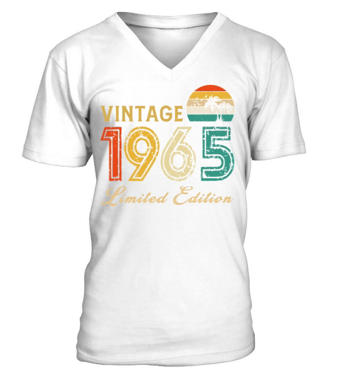 Vintage 1965 Limited Edition Made In 1965 Birthday V-Neck T-shirt