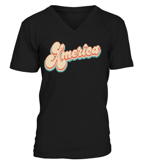 Vintage Classic America 4th of July V-Neck T-shirt