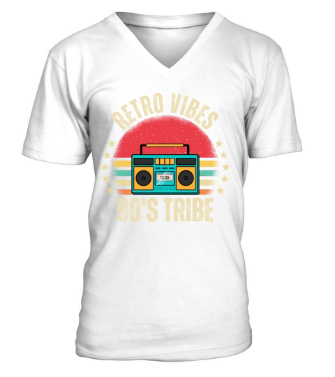 Vintage-Inspired 90s Retro Design V-Neck T-shirt