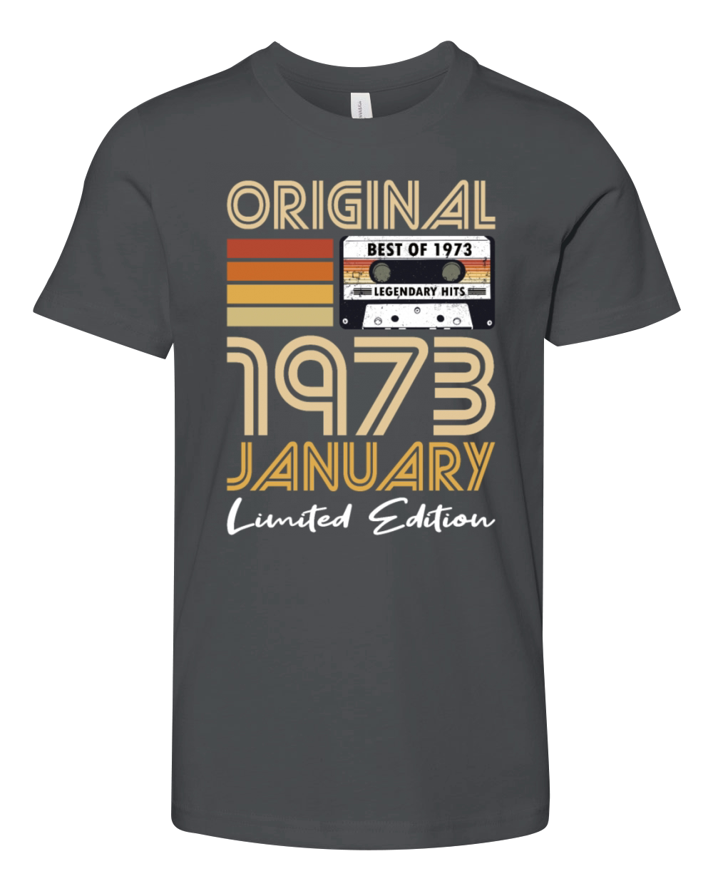 50th birthday january 1973 original 1973 Youth Unisex Jersey Tee