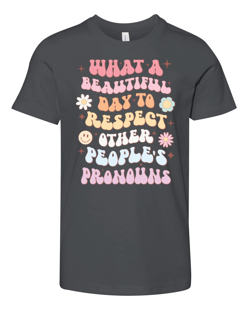 Beautiful Day to Respect Other People s Pronouns Youth Unisex Jersey Tee