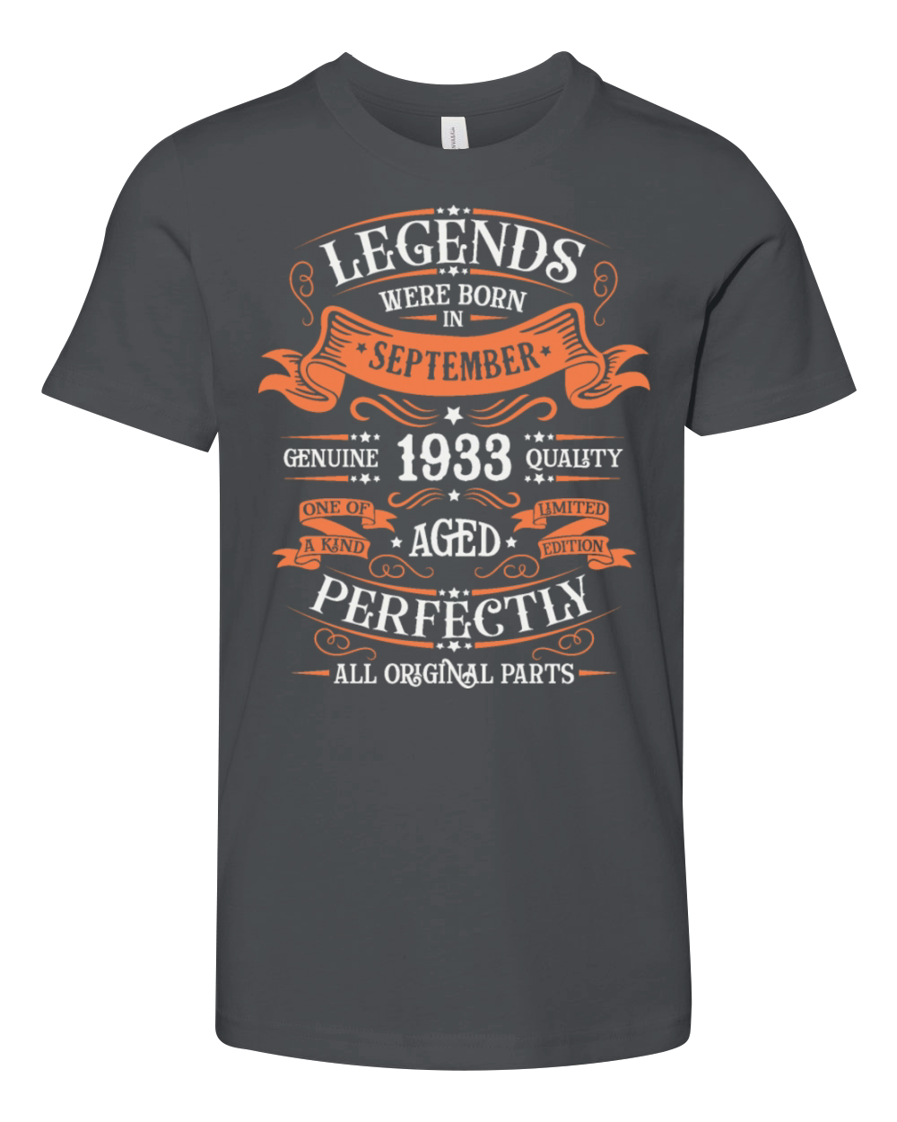 Birthday September 1933 Limited Edition Vintage Youth Unisex Jersey Tee