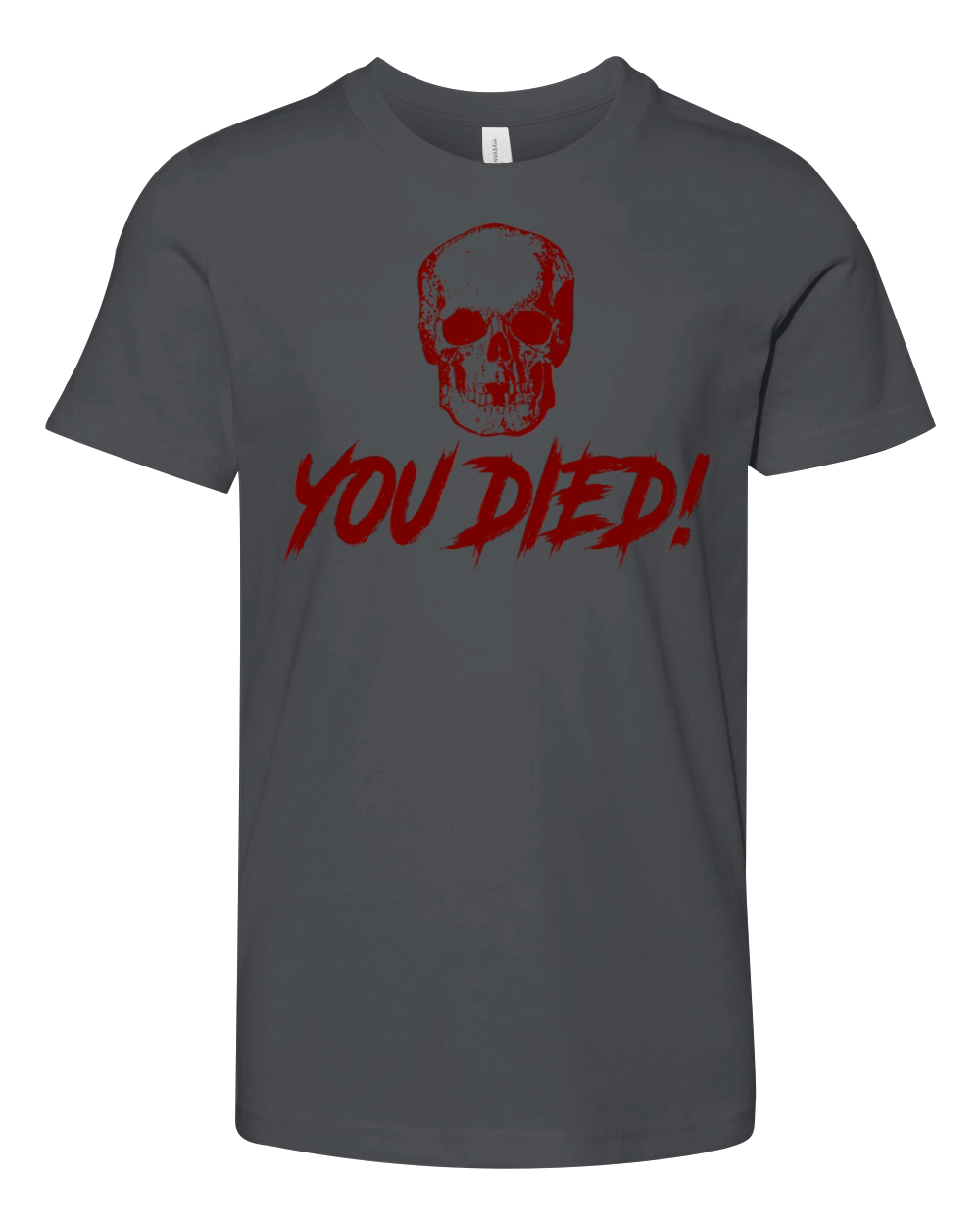 Funny Gamer You Died Graphic Design Red Youth Unisex Jersey Tee