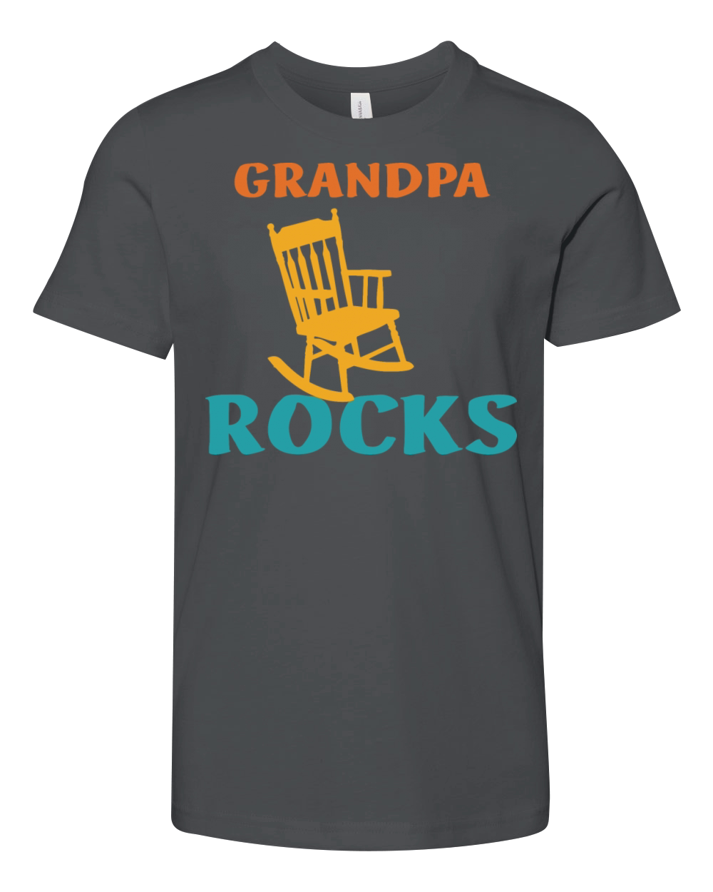 Grandpa Rocks Funny Retro Apparel Youth Unisex Jersey Tee