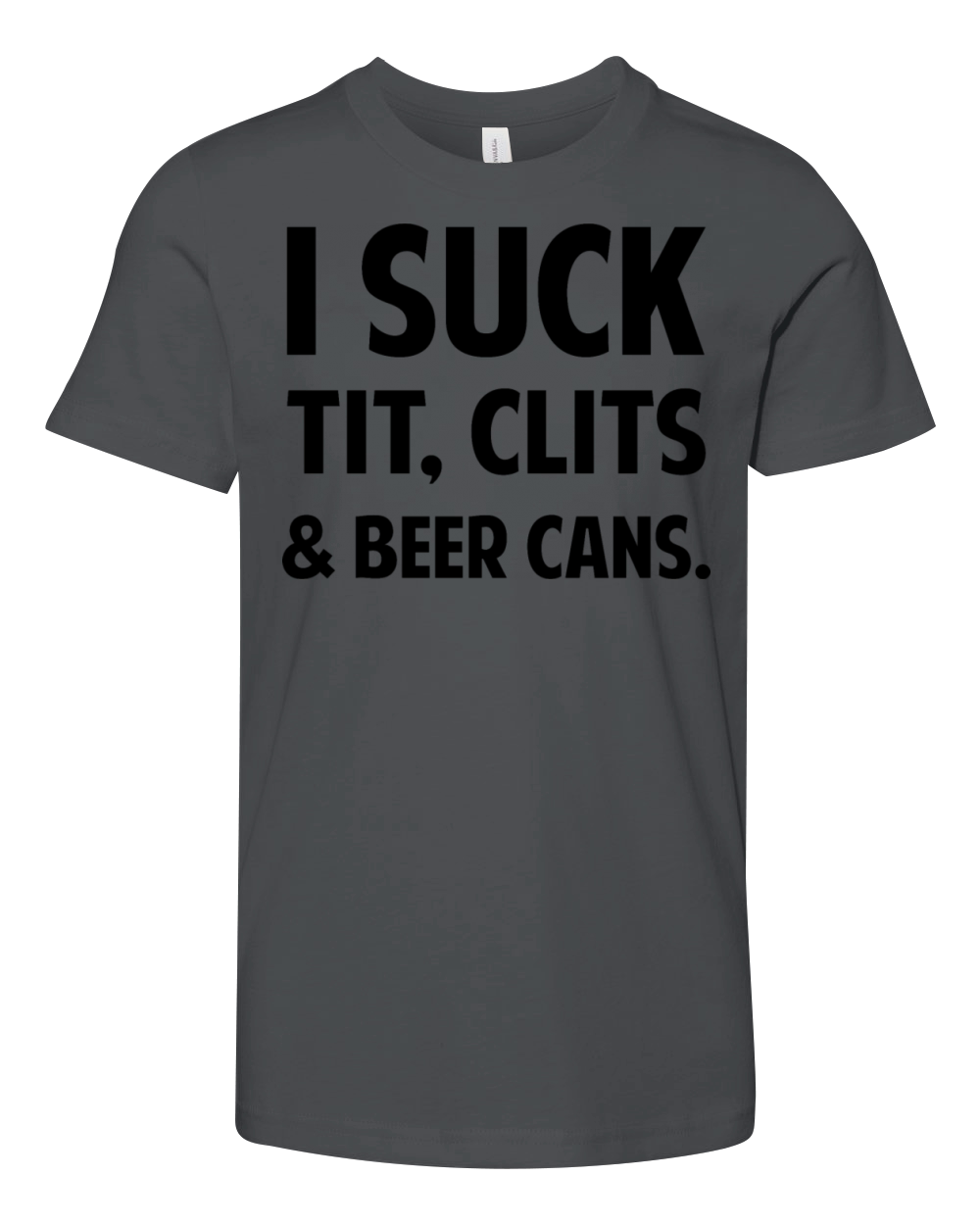I Suck Tit Clits Beer Cans tees Youth Unisex Jersey Tee