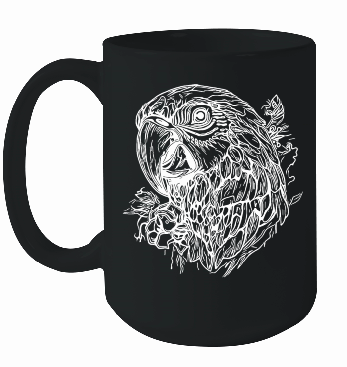 Parrot Portrait Elegant Vintage Bird Ceramic Mug