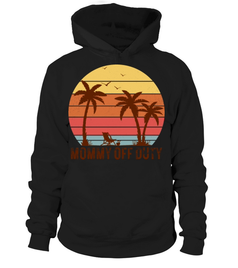 Mommy Off Duty Vintage Sunset Summer Vacation Mom Hoodie Unisex