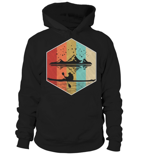 Vintage Retro Kayaking Nature Mountains Kayak Hoodie Unisex