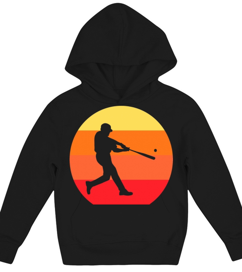 Baseball Shirt - Vintage Retro Baseball Player Kids Hoodie