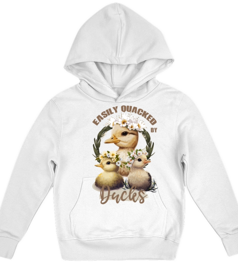 Easily Quacked By Ducks Flower Crown Ducklings Fun Kids Hoodie