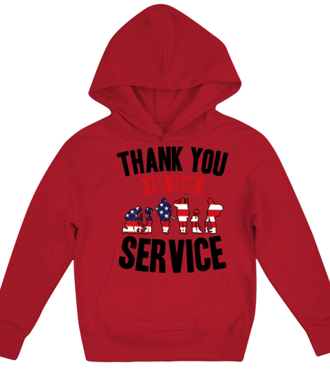 Veterans Day Thank You For Your Service Kids Hoodie