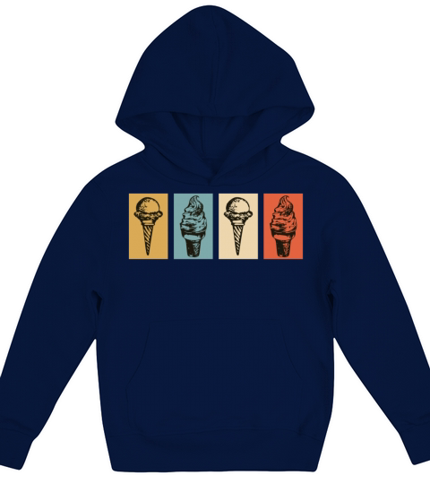 Vintage Retro Ice Cream Kids Hoodie