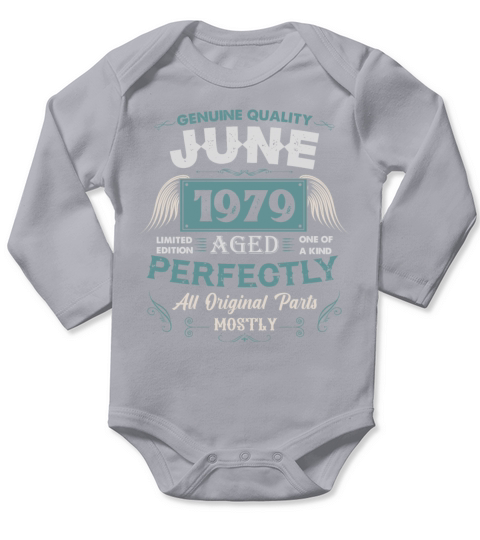 June 1979 Vintage Birthday Present Long Sleeve Baby One-Piece