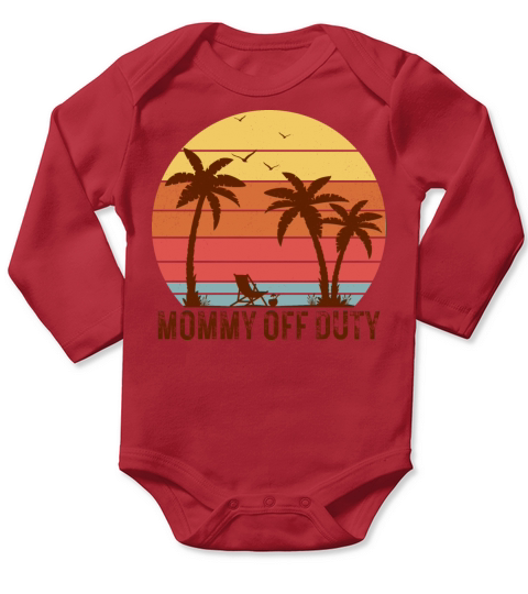 Mommy Off Duty Vintage Sunset Summer Vacation Mom Long Sleeve Baby One-Piece