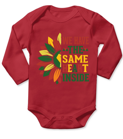 The Same Heart Inside Black History Juneteenth Long Sleeve Baby One-Piece