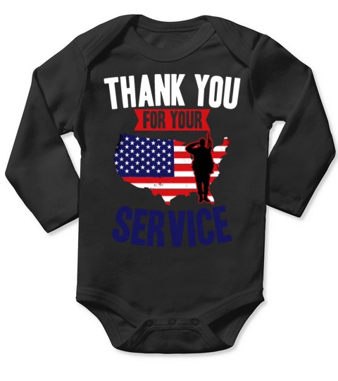 Veterans Day Thank You For Your Service Long Sleeve Baby One-Piece