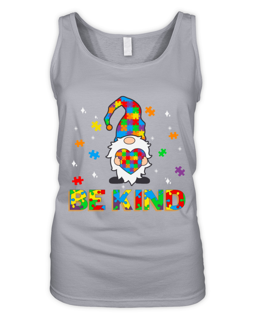 Be Kind Autism Awerness - Gnome with Heart Organic Women's Tank Top