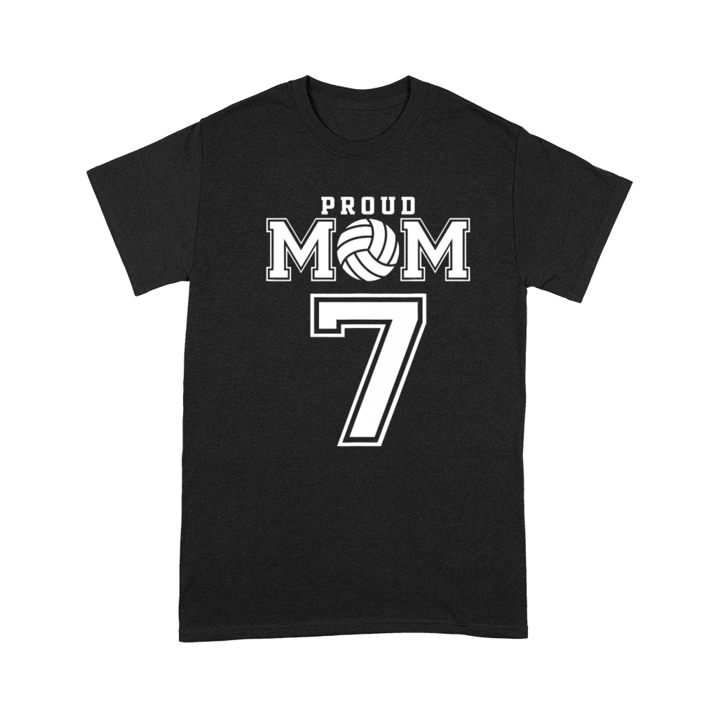 Custom Proud Volleyball Mom Number 7 Personalized Premium T-shirt