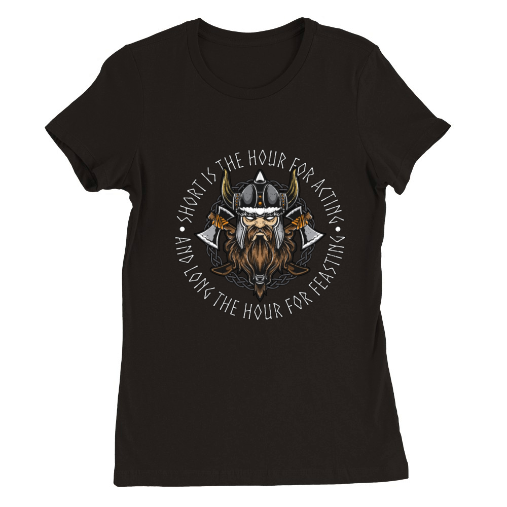 Norse Mythology Short Is The Hour Mystic Runes Premium Womens Crewneck T-shirt