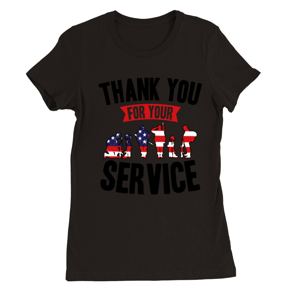 Veterans Day Thank You For Your Service Premium Womens Crewneck T-shirt