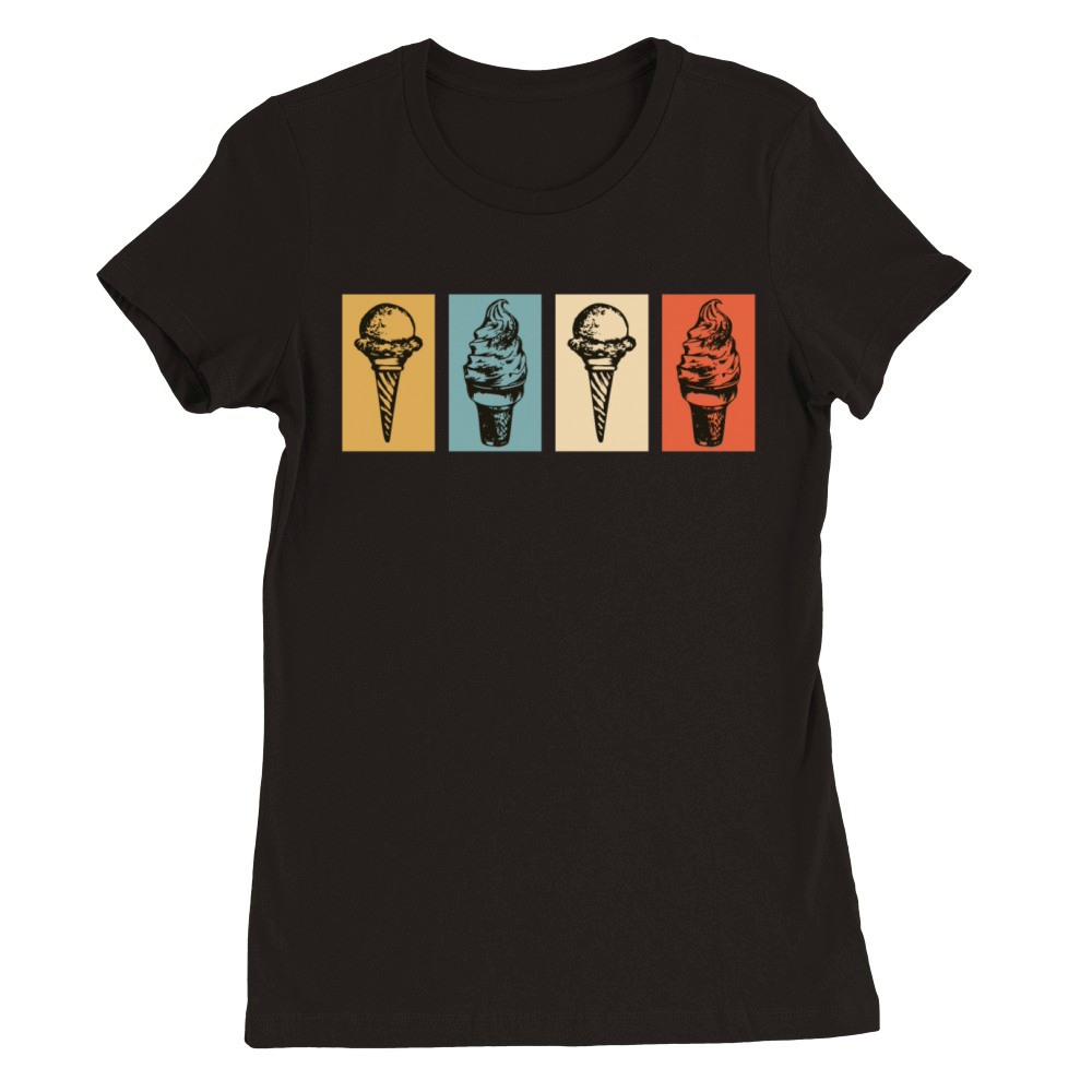 Vintage Retro Ice Cream Premium Womens Crewneck T-shirt