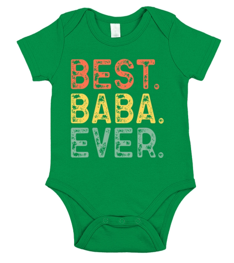 Best Baba Ever Family Funny Vintage Retro Short Sleeve Baby One-Piece