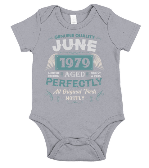June 1979 Vintage Birthday Present Short Sleeve Baby One-Piece